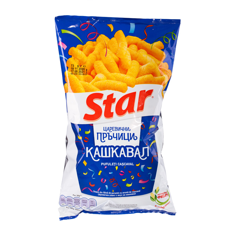 Star Corn Snack with Yellow Cheese Flavor
